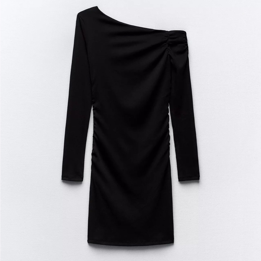 Zara ASYMMETRIC MINI DRESS xs like new never worn